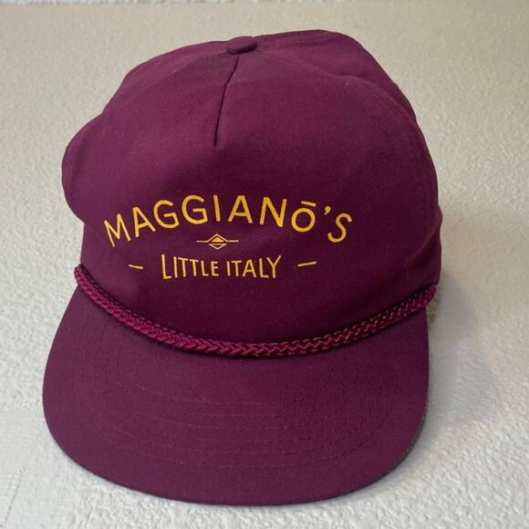 VTG San Sun "Maggiano's Little Italy" Burgundy Classic Adjustable Baseball Hat - Picture 1 of 9
